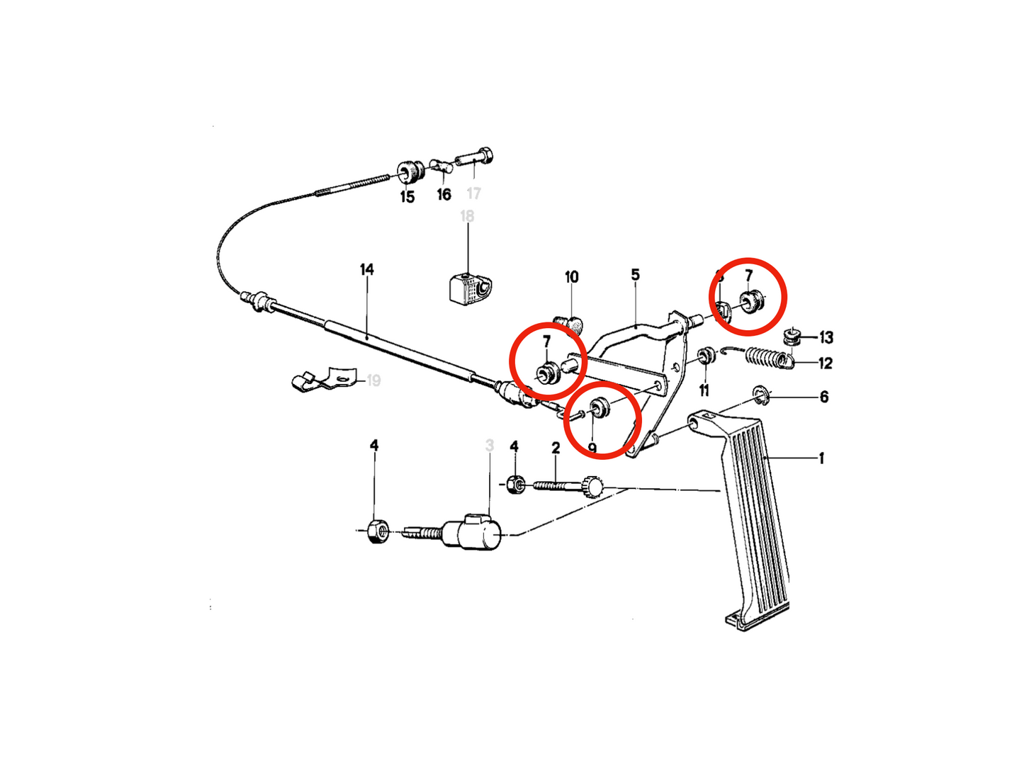 BMW E30 Gas Pedal Bushing Rebuild Kit-Maintenance-Silicon Valley Bimmer
