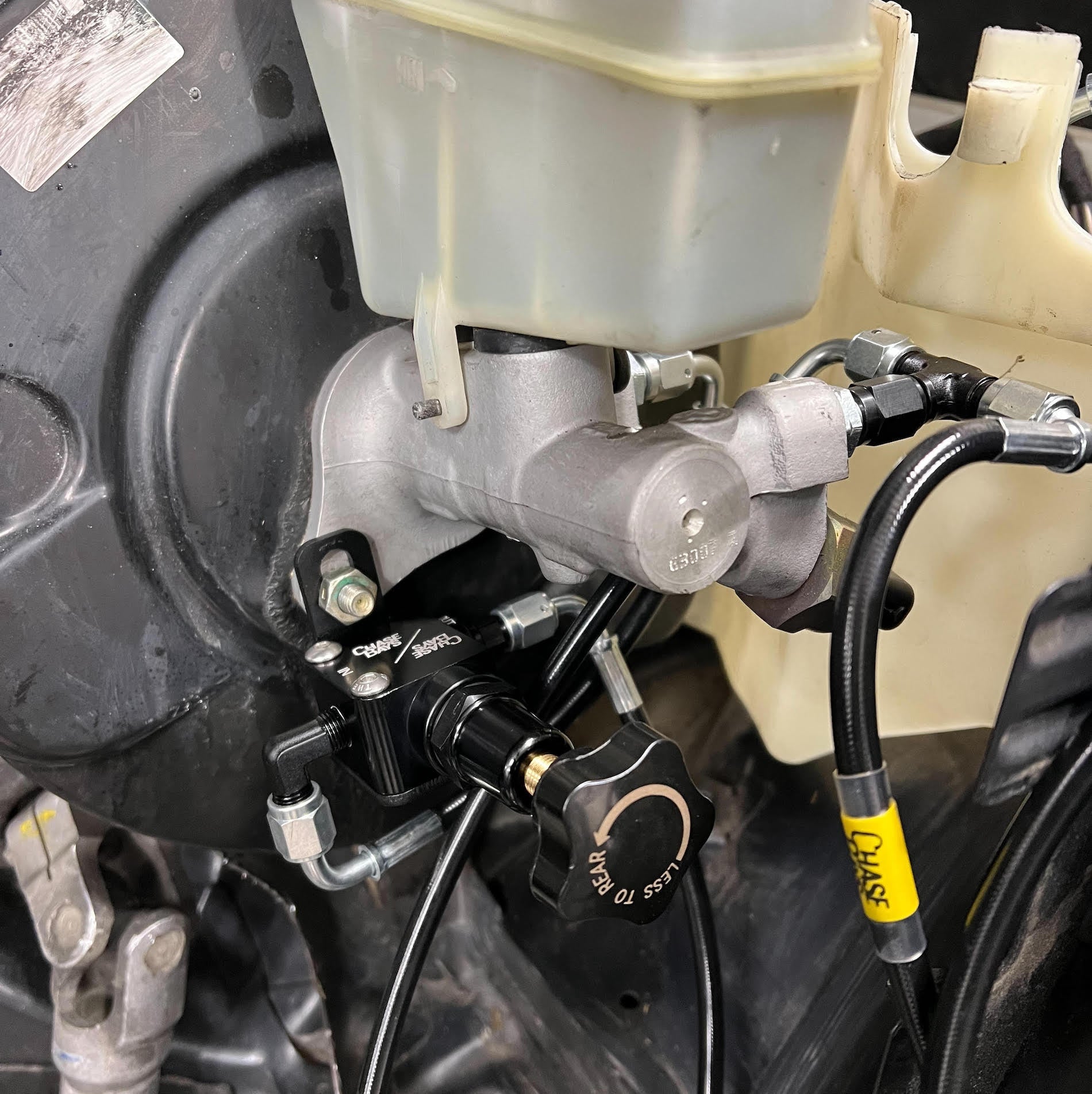 Chase Bays Brake Line Relocation - BMW E46 inBay with OEMC-Brakes-Silicon Valley Bimmer