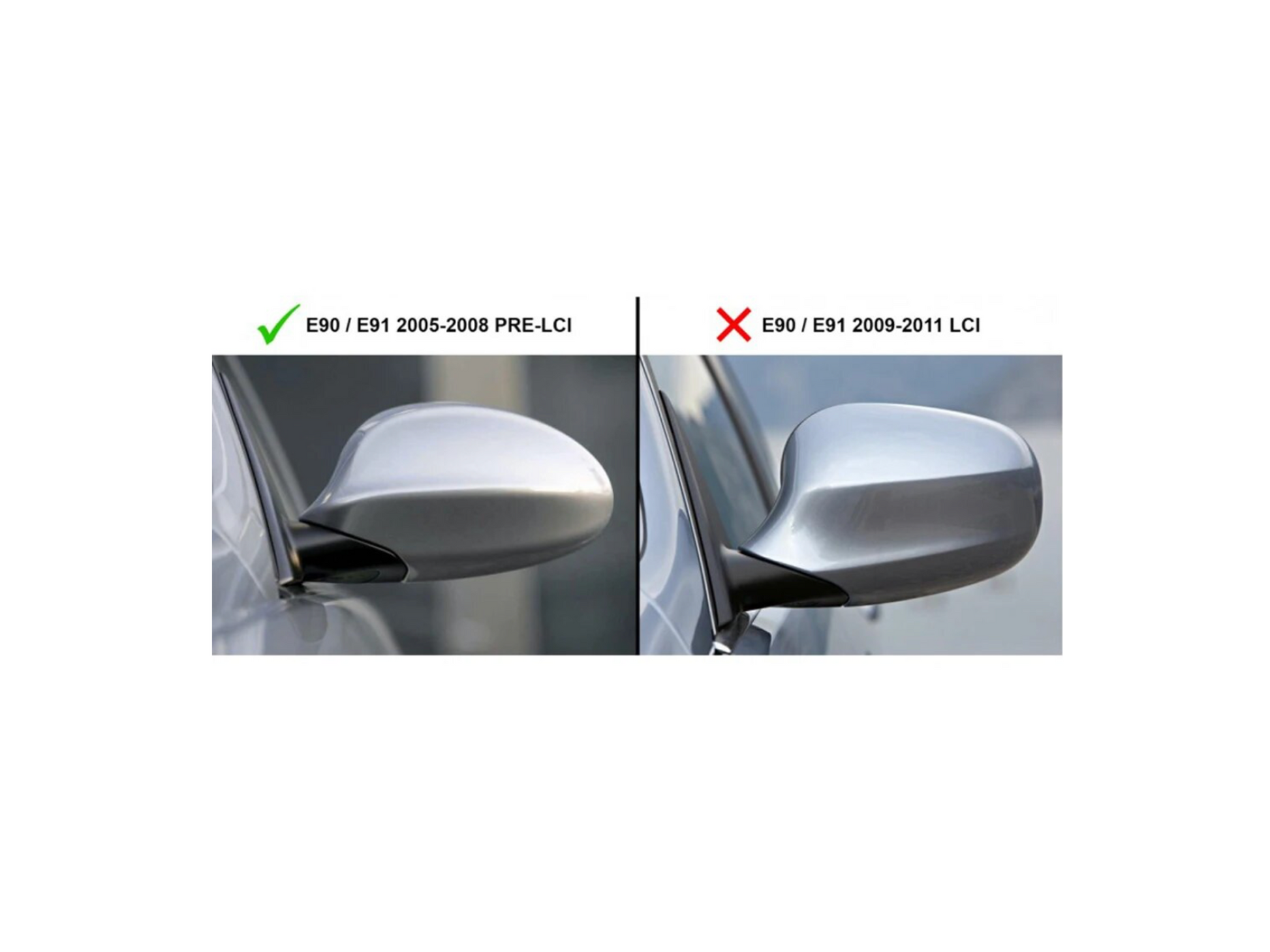 E9x M Style Mirror Cap-Exterior-Silicon Valley Bimmer