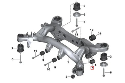 Fall-Line Motorsports G8x / F8x / E9x / E82 Rear Lower Control Arm Cup Subframe Bearing Set