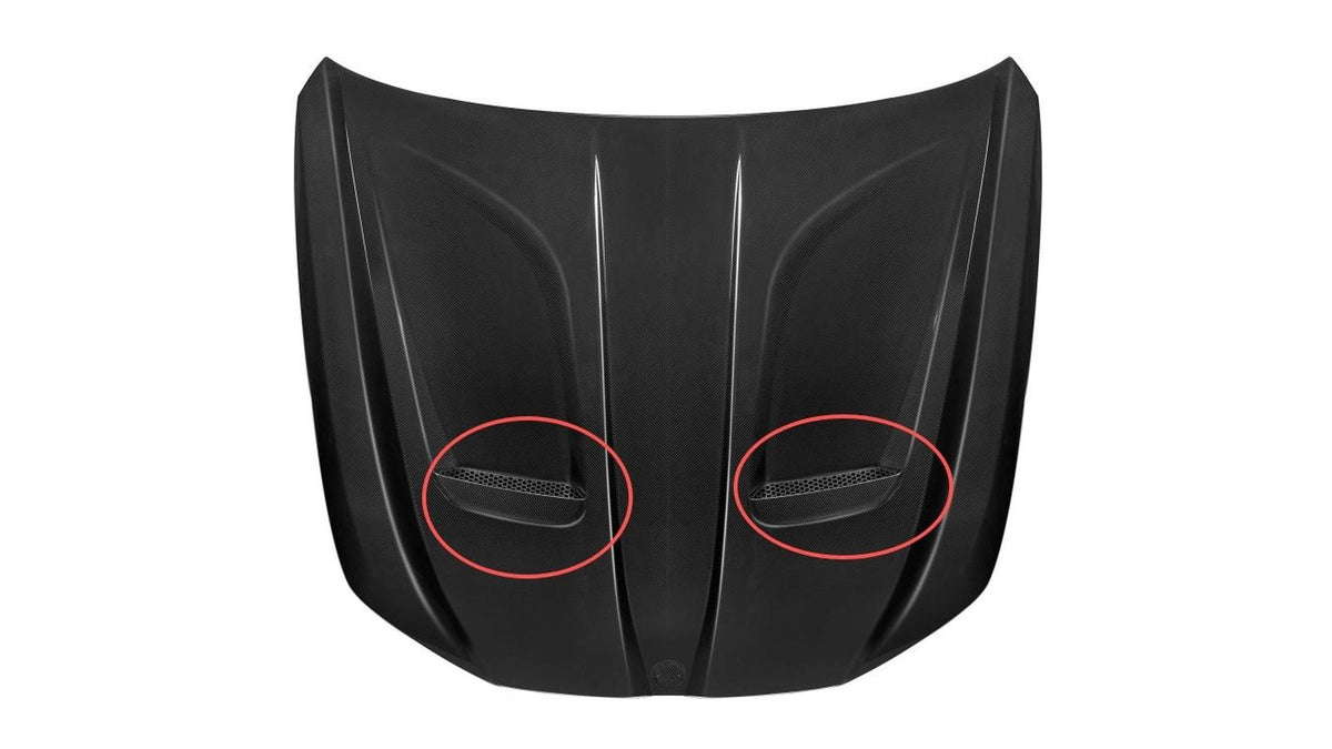 NWCarbon Haus G90 M5 SQ Style Dry Carbon Fiber Vented Hood Inlet and Trim