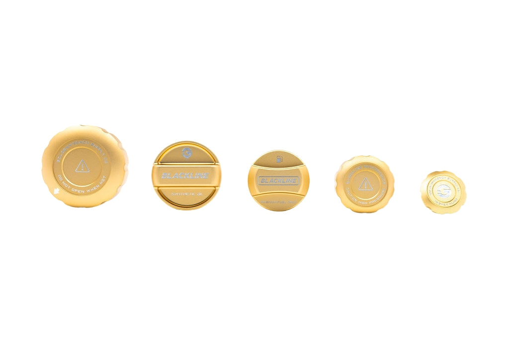 Goldenwrench Blackline Performance BMW M Car (S55) CCB Gold Cap Set-Exterior-Silicon Valley Bimmer