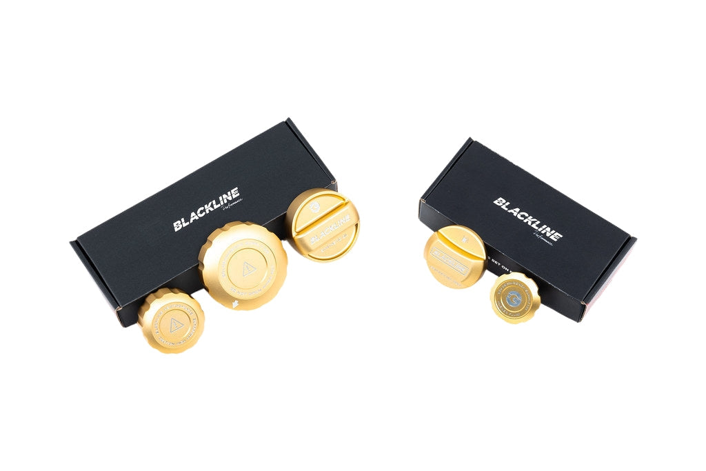 Goldenwrench Blackline Performance BMW M Car (S55) CCB Gold Cap Set-Exterior-Silicon Valley Bimmer