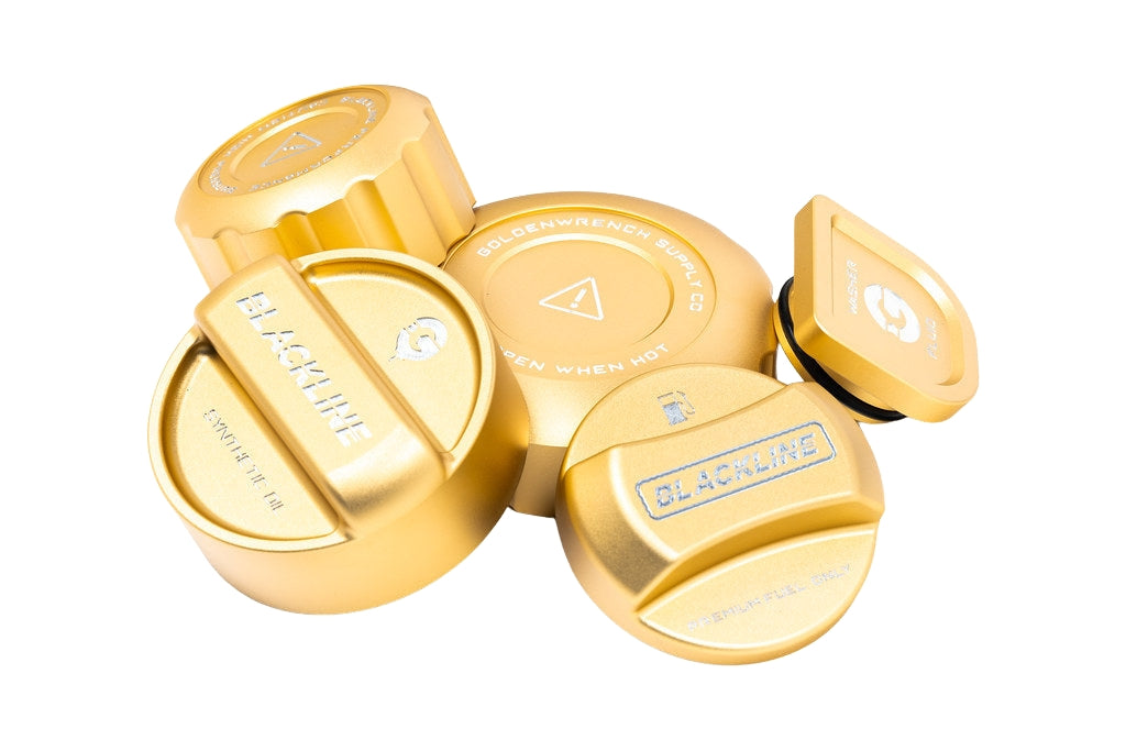 Goldenwrench Blackline Performance BMW M Car (S58) CCB Gold Cap Set-Exterior-Silicon Valley Bimmer