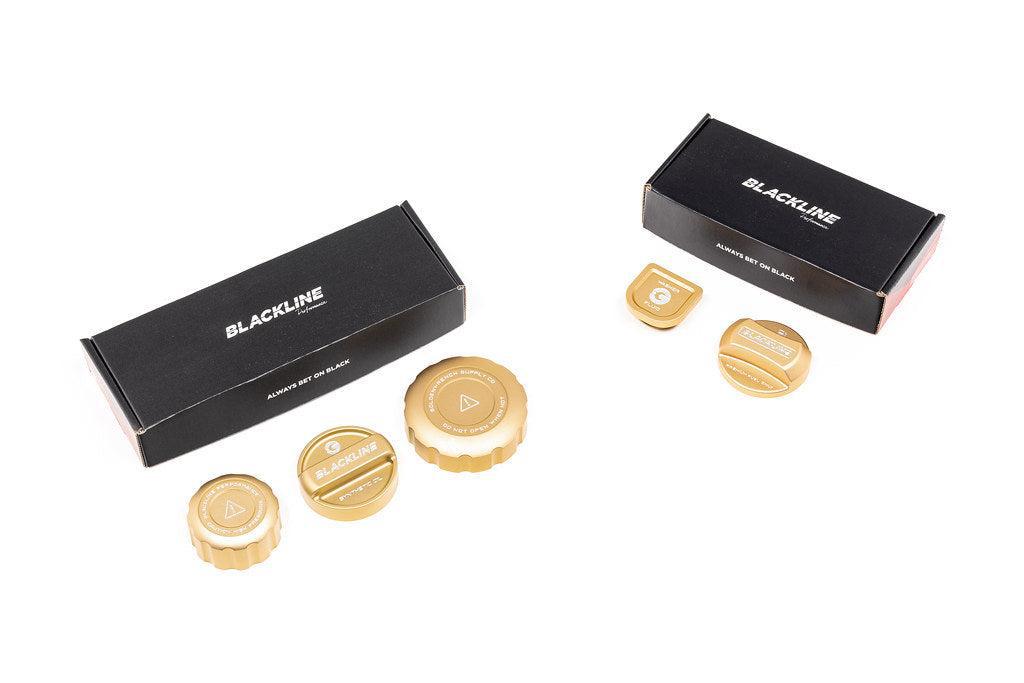 Goldenwrench Blackline Performance BMW M Car (S63 / S68) Engine Cap Cover Set - CCB Gold Cap Complete Set-Exterior-Silicon Valley Bimmer