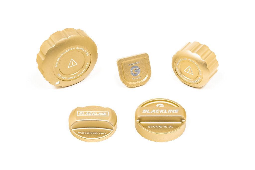 Goldenwrench Blackline Performance BMW M Car (S63 / S68) Engine Cap Cover Set - CCB Gold Cap Complete Set-Exterior-Silicon Valley Bimmer