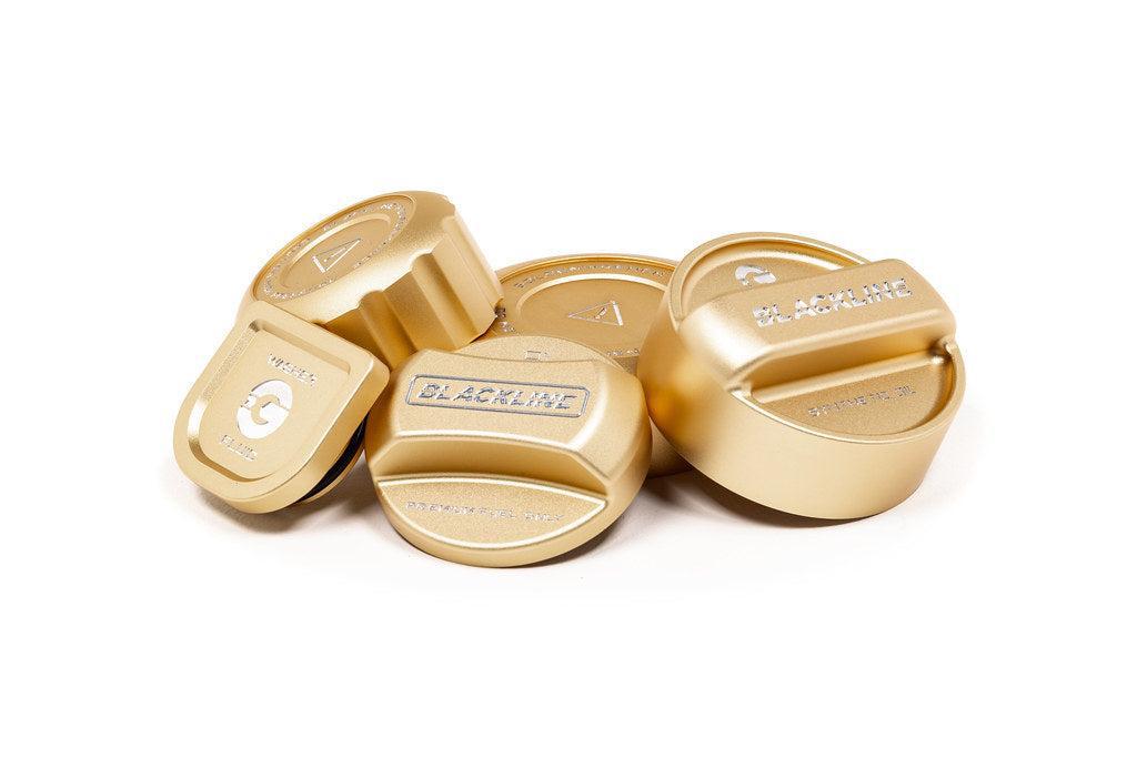 Goldenwrench Blackline Performance BMW M Car (S63 / S68) Engine Cap Cover Set - CCB Gold Cap Complete Set-Exterior-Silicon Valley Bimmer