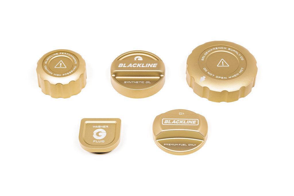 Goldenwrench Blackline Performance BMW M Car (S63 / S68) Engine Cap Cover Set - CCB Gold Cap Complete Set-Exterior-Silicon Valley Bimmer