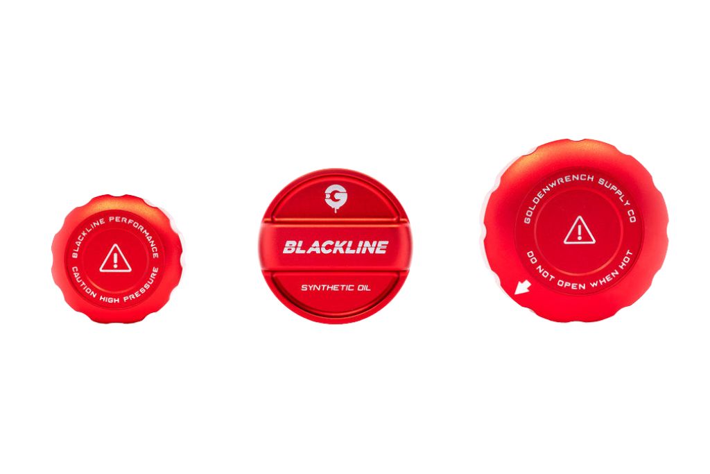 Goldenwrench Blackline Performance BMW M Car (S63 / S68) Engine Cap Cover Set - Edition Red-Exterior-Silicon Valley Bimmer