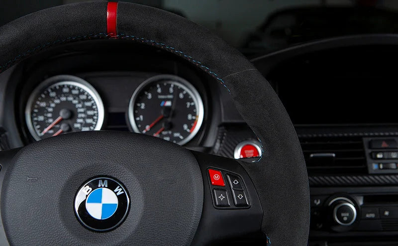 IND E82 1M Red M Steering Wheel Button-Interior-Silicon Valley Bimmer