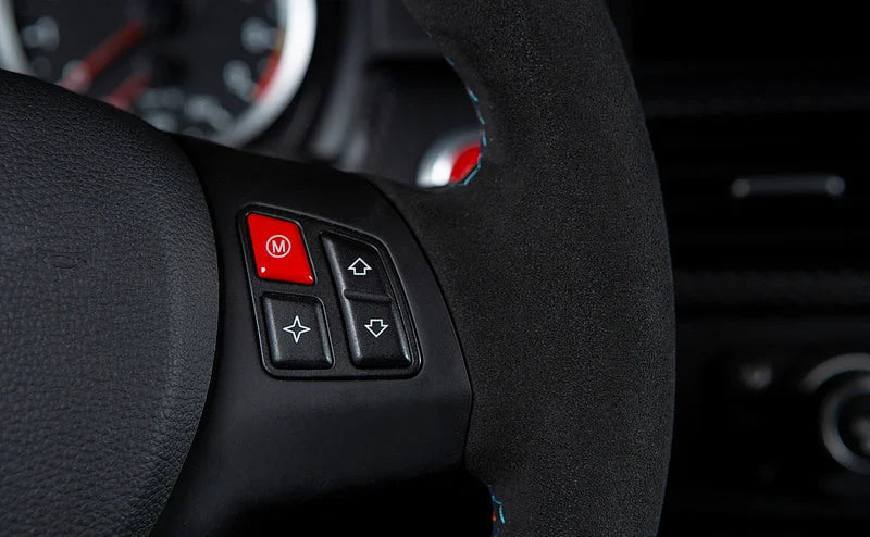 IND E82 1M Red M Steering Wheel Button-Interior-Silicon Valley Bimmer