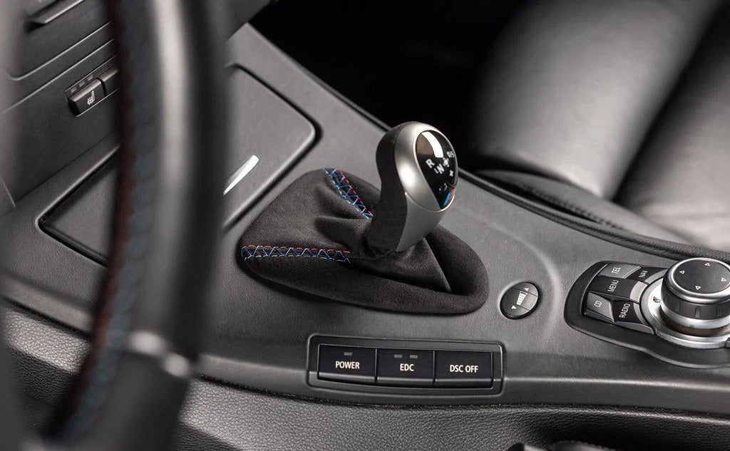 IND E9X M3 Tri-Color Stitched Alcantara Shift Boot Set-Interior-Silicon Valley Bimmer