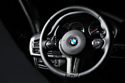 IND F-Chassis Carbon Steering Wheel Trim-Interior-Silicon Valley Bimmer