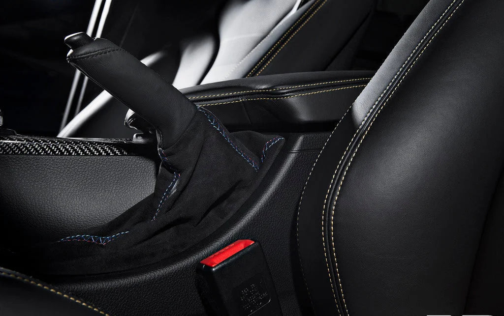 IND F8X M3 / M4 M Tri-Color Alcantara E-Brake Boot-Interior-Silicon Valley Bimmer