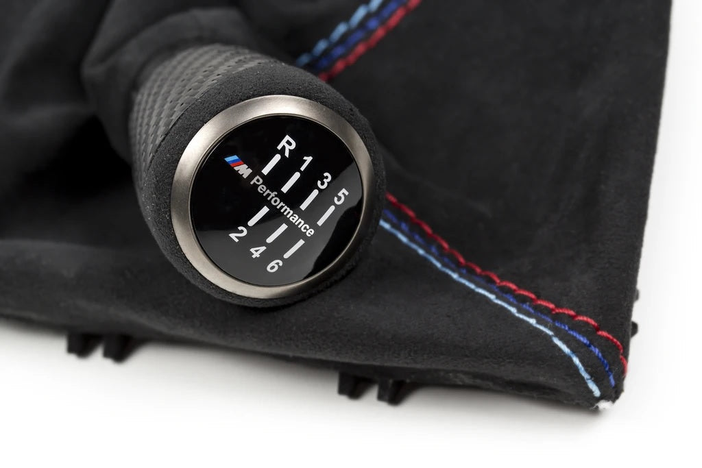 IND F8X M3 / M4 Matte Carbon + Alcantara Parking Brake Set - Straight Stitch-Interior-Silicon Valley Bimmer