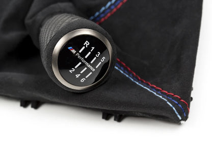 IND F8X M3 / M4 Matte Carbon + Alcantara Parking Brake Set - Straight Stitch-Interior-Silicon Valley Bimmer