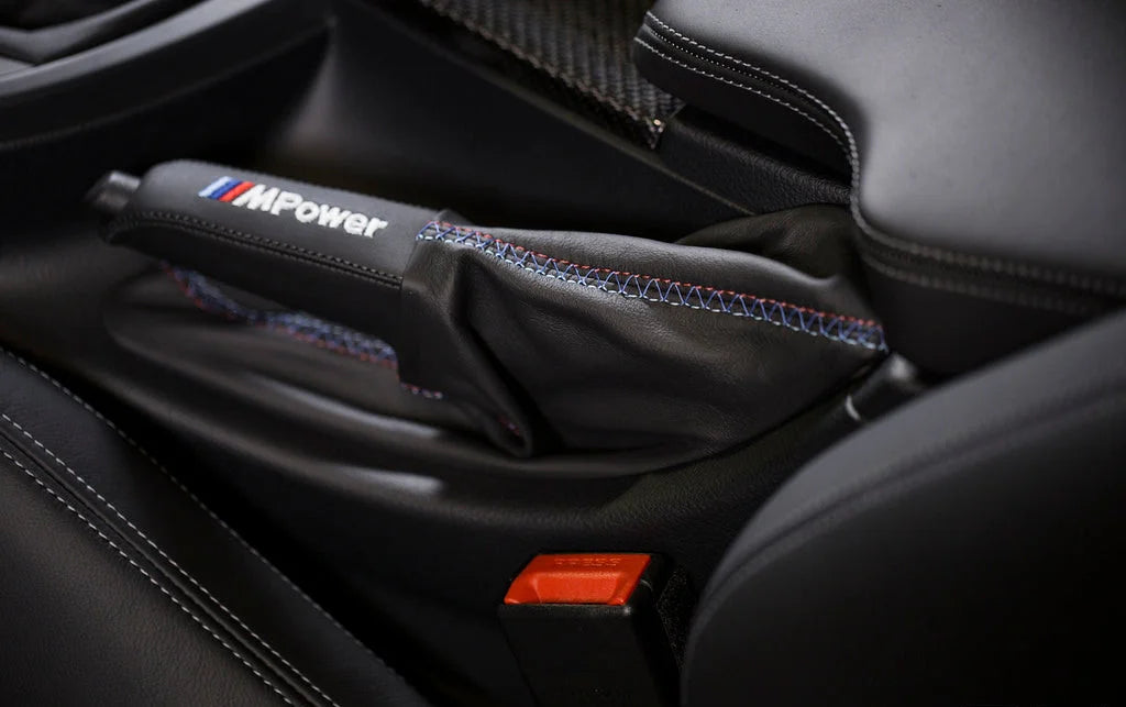 IND F8X M3 / M4 Tri-Color Leather E-Brake Boot - Cross Stitch-Interior-Silicon Valley Bimmer