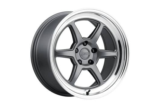 Kansei Wheels Roku - Matte Grey with Bright Machined Lip-Wheels-Silicon Valley Bimmer