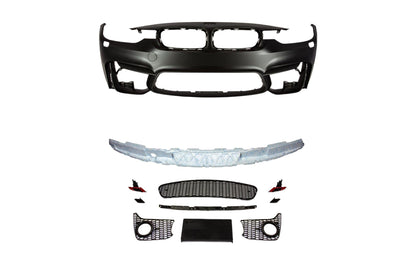 M3 Designed F30 Fog Front Bumper-Exterior-Silicon Valley Bimmer