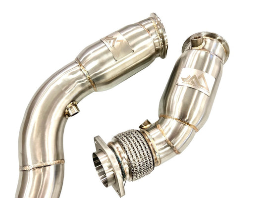 MAD BMW S55 Resonated Downpipes M2C M3 M4 W/ Flex Section-Exhaust-Silicon Valley Bimmer