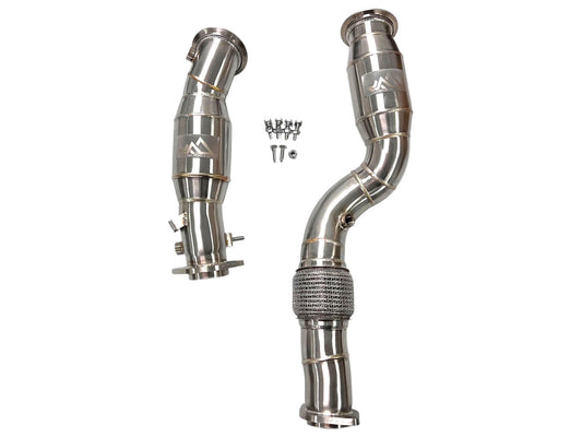 MAD BMW S58 Catted Downpipes M2 M3 M4 G87 G80 G82 G83 W/ Flex Section-Exhaust-Silicon Valley Bimmer