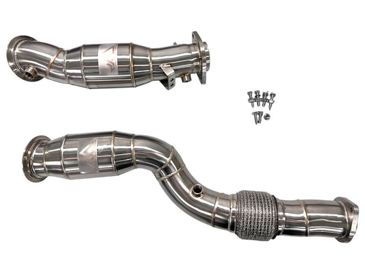MAD BMW S58 Catted Downpipes M2 M3 M4 G87 G80 G82 G83 W/ Flex Section-Exhaust-Silicon Valley Bimmer