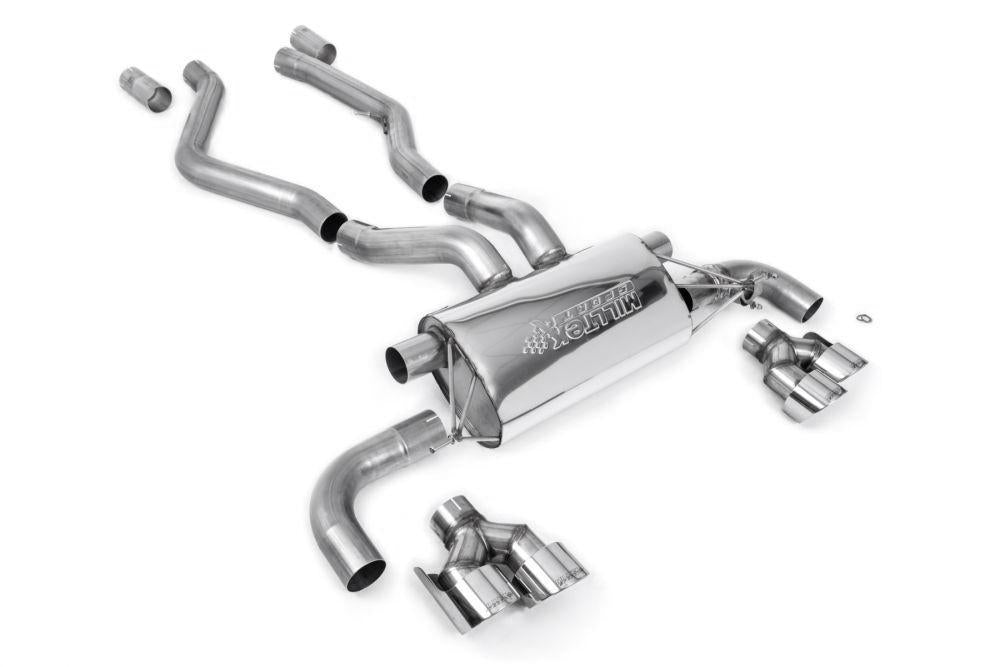 Milltek Axle-Back Exhaust System with Quad GT-100 Tips for BMW G20 M340i Sedan 2021+-Exhaust-Silicon Valley Bimmer
