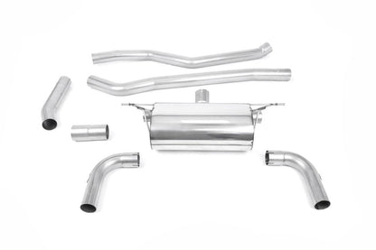 Milltek Non-Resonated Cat-Back Exhaust System (For M430i Valance) with Jet-90 Carbon Tips for BMW F30 320i L M Sport 2015-2019-Exhaust-Silicon Valley Bimmer