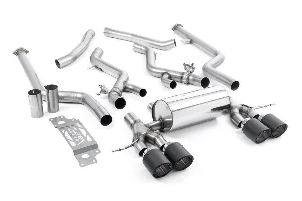 Milltek Non-Resonated Cat-Back Systems (Removes Secondary Cats) with JET-115 Carbon Tips for BMW G87 M2 Coupe 2023+-Exhaust-Silicon Valley Bimmer