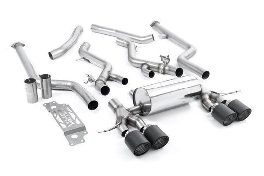 Milltek Non-Resonated Cat-Back Systems (Removes Secondary Cats) with JET-115 Carbon Tips for BMW G87 M2 Coupe 2023+-Exhaust-Silicon Valley Bimmer