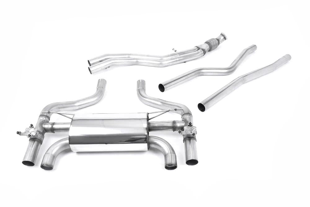 Milltek Resonated Cat-Back (Hollowtek Twin Valved) Exhaust System with Carbon Jet 90 Tips for BMW F87 M2 Coupe 2016-2018-Exhaust-Silicon Valley Bimmer