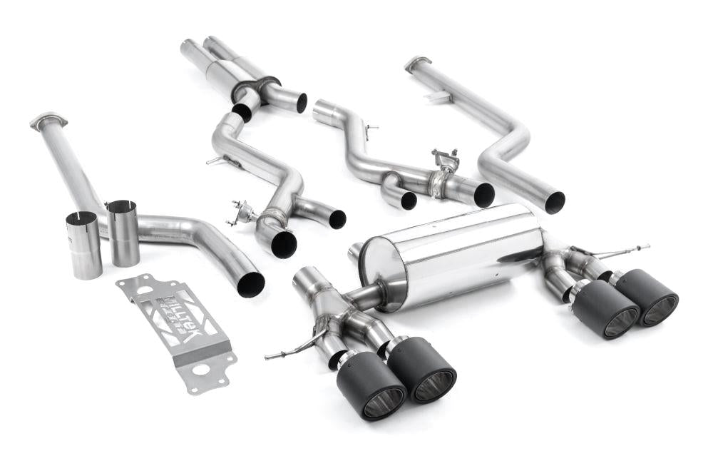 Milltek Resonated Cat-Back Systems (Removes Secondary Cats) with JET-115 Carbon Tips for BMW G87 M2 Coupe 2023+-Exhaust-Silicon Valley Bimmer
