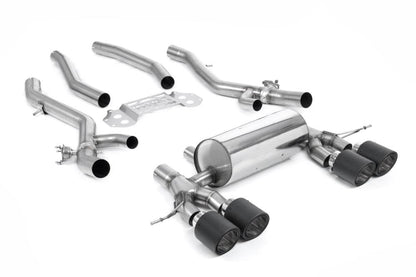 Milltek Secondary Cat-Back Exhaust System with Centre Resonator Bypass & Jet Carbon Tips for BMW G80 M3 & G82 M4 2021+-Exhaust-Silicon Valley Bimmer