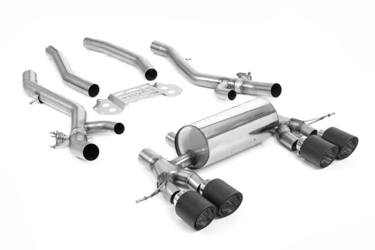 Milltek Secondary Cat-Back Exhaust System with Centre Resonator Bypass & Jet Carbon Tips for BMW G80 M3 & G82 M4 2021+-Exhaust-Silicon Valley Bimmer