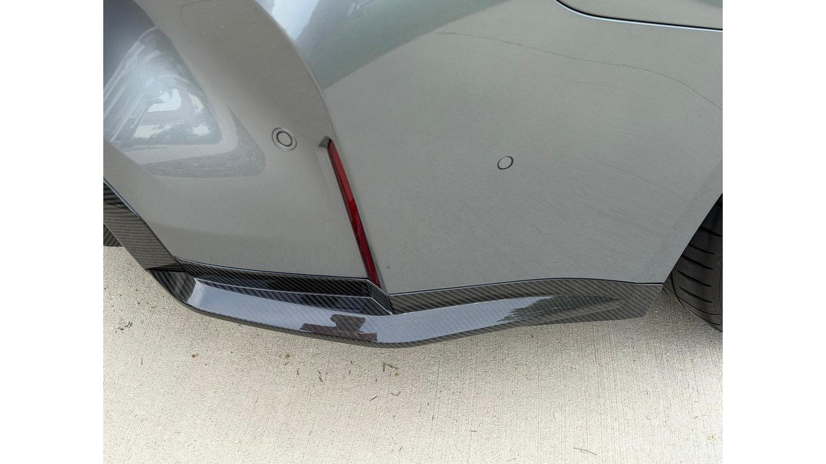 NWCarbon Haus G8X Dry Carbon Fiber Rear OEM Style Replacement Bumper Splitters-Exterior-Silicon Valley Bimmer