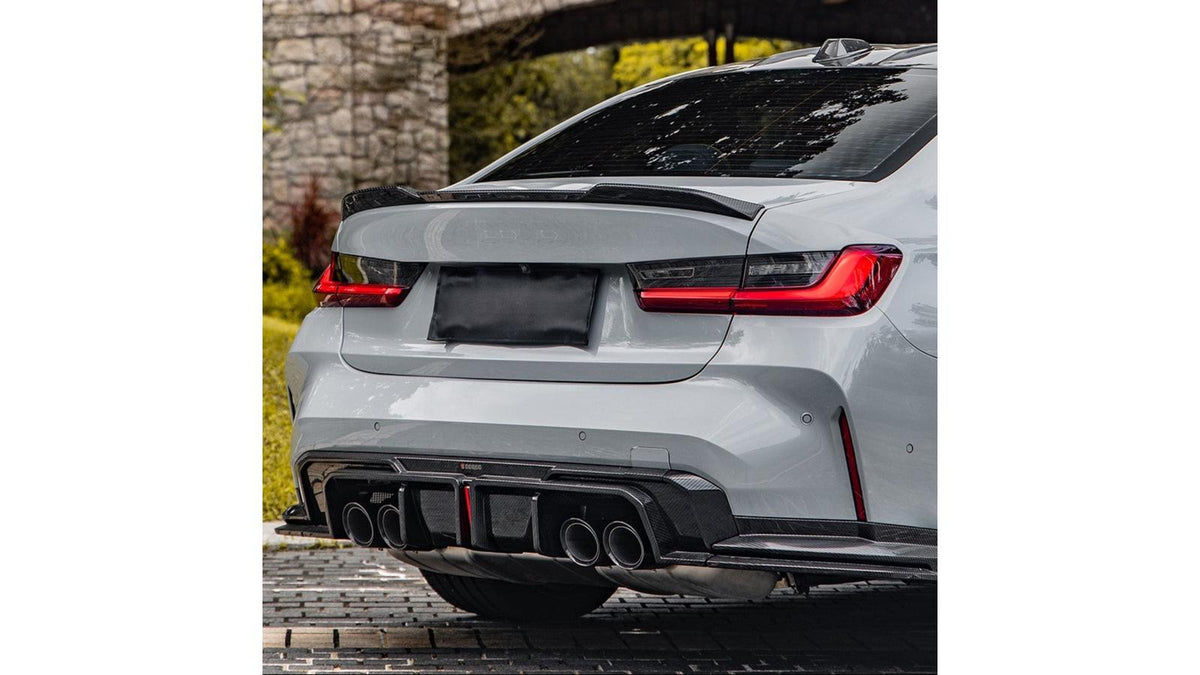 NWCarbon Haus G8X SQ Style Carbon Fiber Diffuser With Brake Light/Splitters Combo-Exterior-Silicon Valley Bimmer