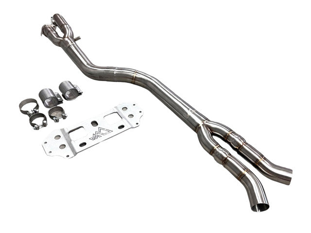 MAD BMW G87 M2 S58 Non-Resonated Single Midpipe (Brace Included)