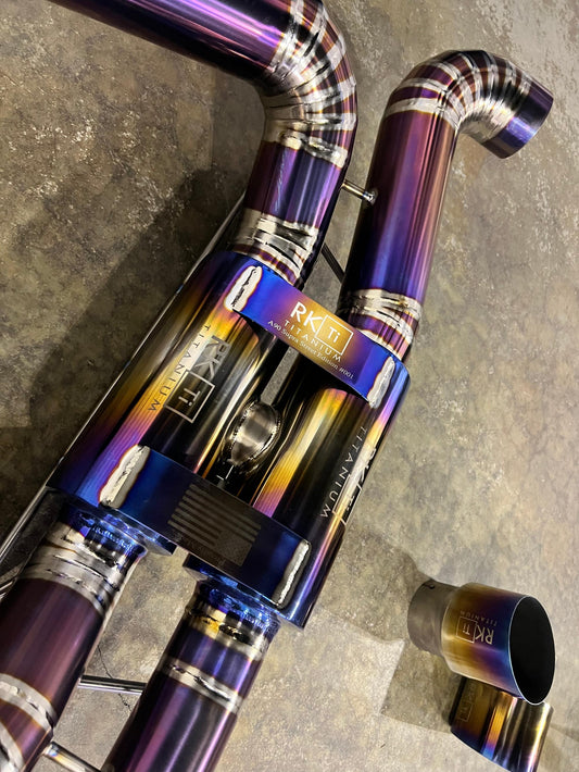 RK Titanium A90 Supra Street Edition Dual Exit Exhaust (valved)-Exhaust-Silicon Valley Bimmer