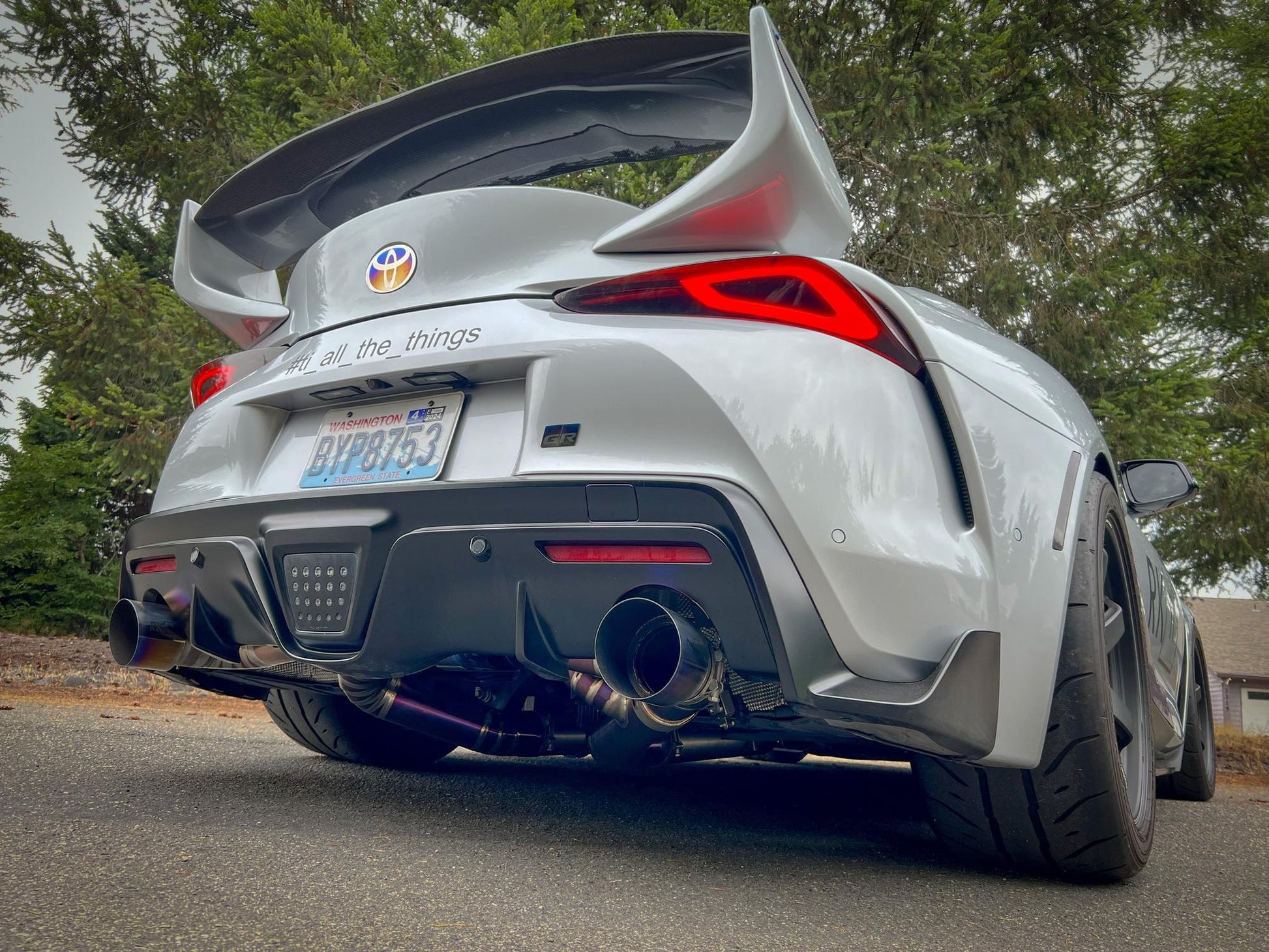 RK Titanium A90 Supra Street Edition Dual Exit Exhaust (valved)-Exhaust-Silicon Valley Bimmer