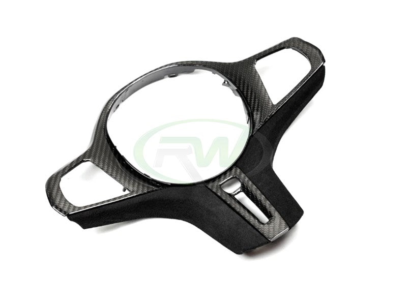 RW Carbon BMW Carbon Fiber Alcantara Steering Wheel Trim Pre LCI-Interior-Silicon Valley Bimmer