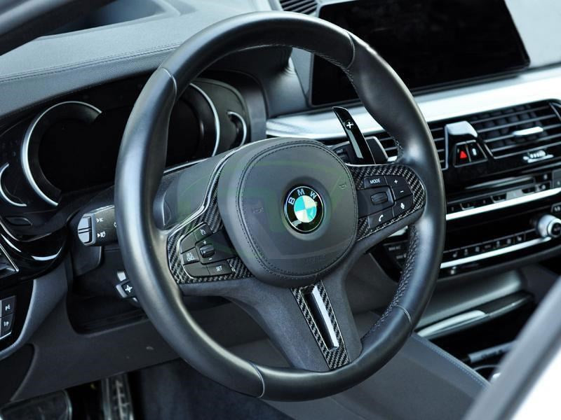 RW Carbon BMW Carbon Fiber Alcantara Steering Wheel Trim Pre LCI F90 G30 G01 G02 F97 F98-Exterior-Silicon Valley Bimmer