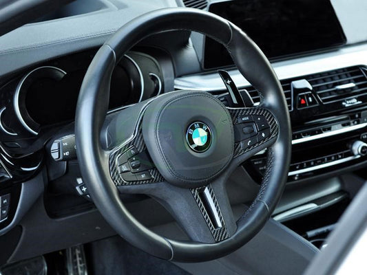 RW Carbon BMW Carbon Fiber Alcantara Steering Wheel Trim Pre LCI F90 G30 G01 G02 F97 F98-Exterior-Silicon Valley Bimmer