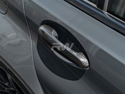 RW Carbon BMW Carbon Fiber Door Handle Trim Set-Exterior-Silicon Valley Bimmer