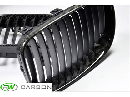 RW Carbon BMW E82 E88 Carbon Fiber Kidney Grilles-Exterior-Silicon Valley Bimmer