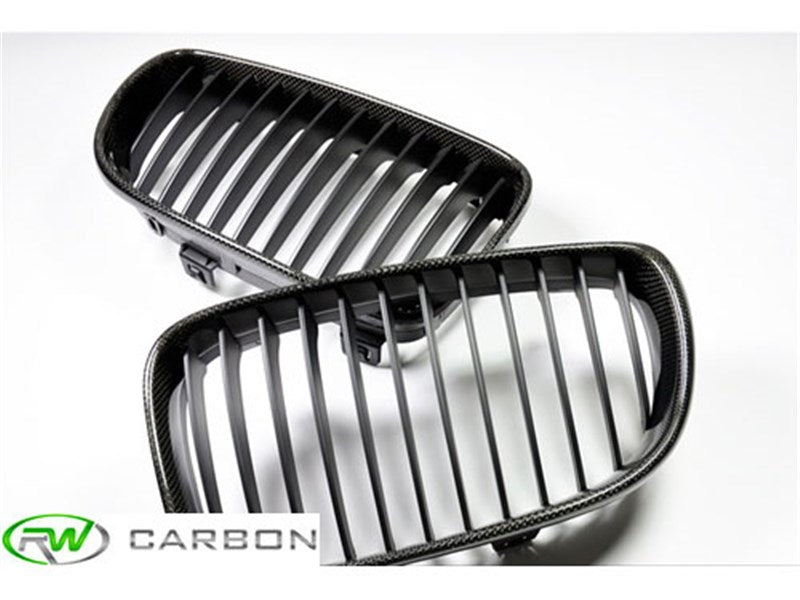 RW Carbon BMW E82 E88 Carbon Fiber Kidney Grilles-Exterior-Silicon Valley Bimmer