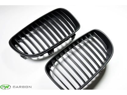 RW Carbon BMW E82 E88 Matte Black Grilles-Exterior-Silicon Valley Bimmer