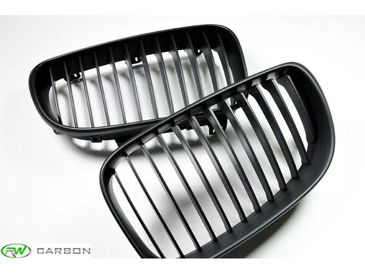 RW Carbon BMW E82 E88 Matte Black Grilles-Exterior-Silicon Valley Bimmer