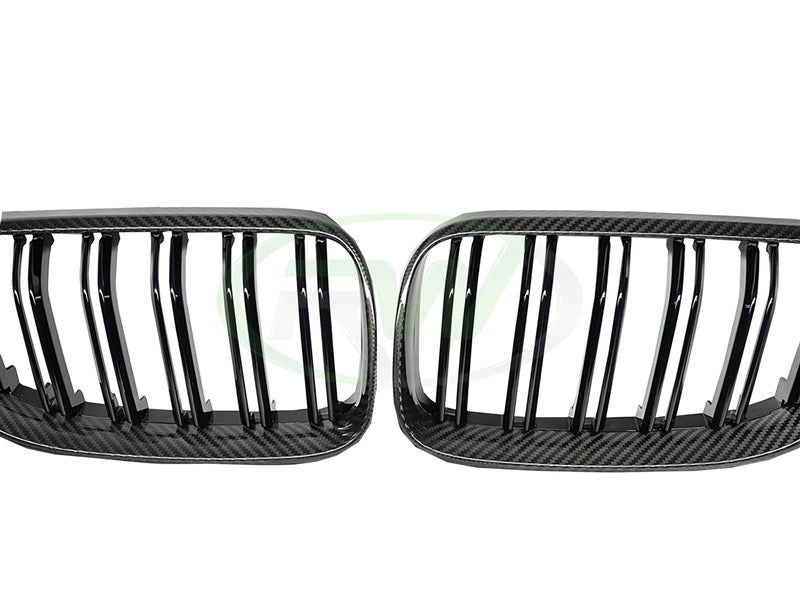 RW Carbon BMW E92 E93 Carbon Fiber Double Slat Grilles-Exterior-Silicon Valley Bimmer