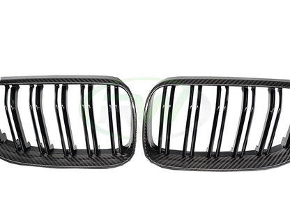 RW Carbon BMW E92 E93 Carbon Fiber Double Slat Grilles-Exterior-Silicon Valley Bimmer