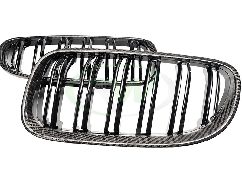 RW Carbon BMW E92 E93 Carbon Fiber Double Slat Grilles-Exterior-Silicon Valley Bimmer